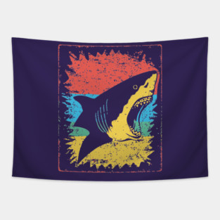 Great White Shark Pop Art | Cool Ocean Predator Tapestry
