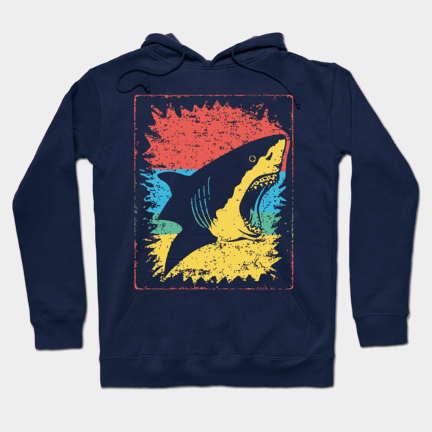 Great White Shark Pop Art | Cool Ocean Predator Hoodie by TuncGK
