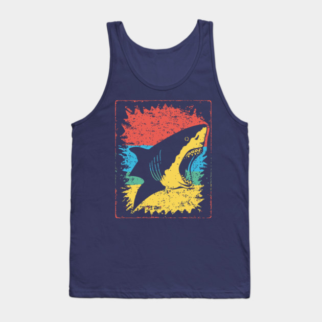 Great White Shark Pop Art | Cool Ocean Predator Tank Top by TuncGK