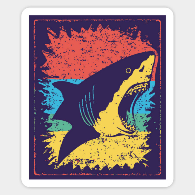 Great White Shark Pop Art | Cool Ocean Predator Magnet by TuncGK