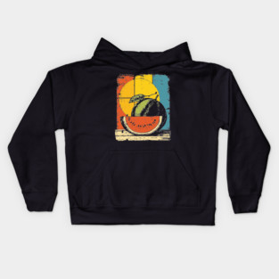 Funny Melon Gramophone | Surreal Pop Art for Kids Kids Hoodie