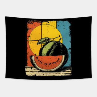 Funny Melon Gramophone | Surreal Pop Art for Kids Tapestry