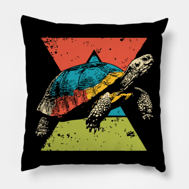Colorful Tortoise Pop Art | Wise and Slow Animal Pillow by TuncGK
