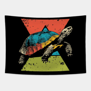 Colorful Tortoise Pop Art | Wise and Slow Animal Tapestry