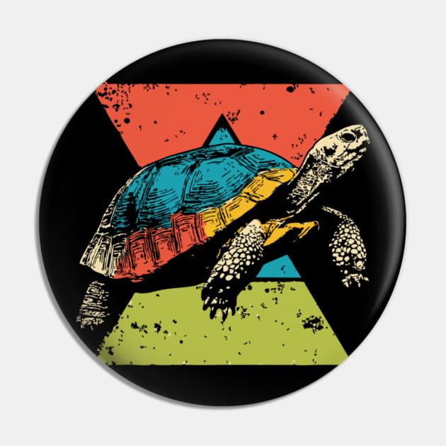 Colorful Tortoise Pop Art | Wise and Slow Animal Pin by TuncGK