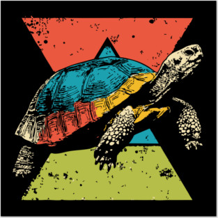 Colorful Tortoise Pop Art | Wise and Slow Animal Posters and Art