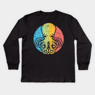 Octopus Leaf Nature Pop Art | Clever Ocean Design Kids Long Sleeve T-Shirt