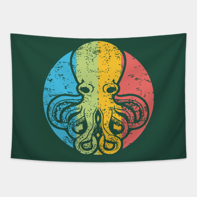 Octopus Leaf Nature Pop Art | Clever Ocean Design Tapestry by TuncGK