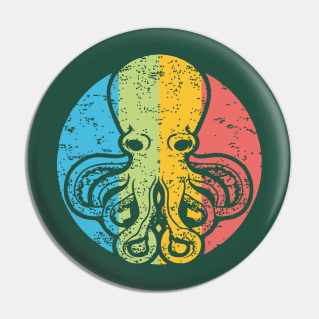 Octopus Leaf Nature Pop Art | Clever Ocean Design Pin by TuncGK
