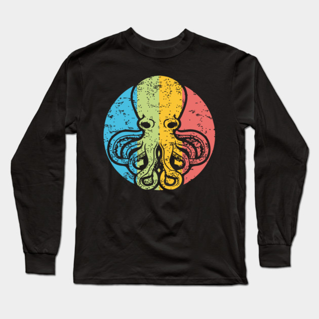 Octopus Leaf Nature Pop Art | Clever Ocean Design Long Sleeve T-Shirt by TuncGK