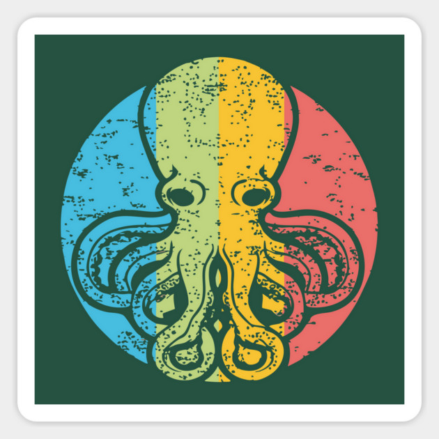 Octopus Leaf Nature Pop Art | Clever Ocean Design Magnet by TuncGK