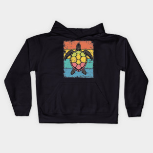 Sea Turtle Pop Art | Colorful Ocean Animal for Kids Kids Hoodie