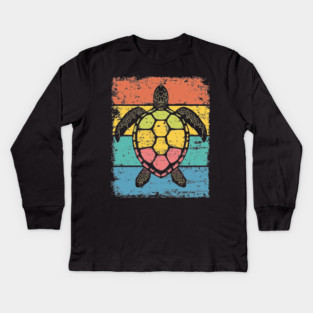 Sea Turtle Pop Art | Colorful Ocean Animal for Kids Kids Long Sleeve T-Shirt