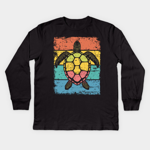 Sea Turtle Pop Art | Colorful Ocean Animal for Kids Kids Long Sleeve T-Shirt by TuncGK