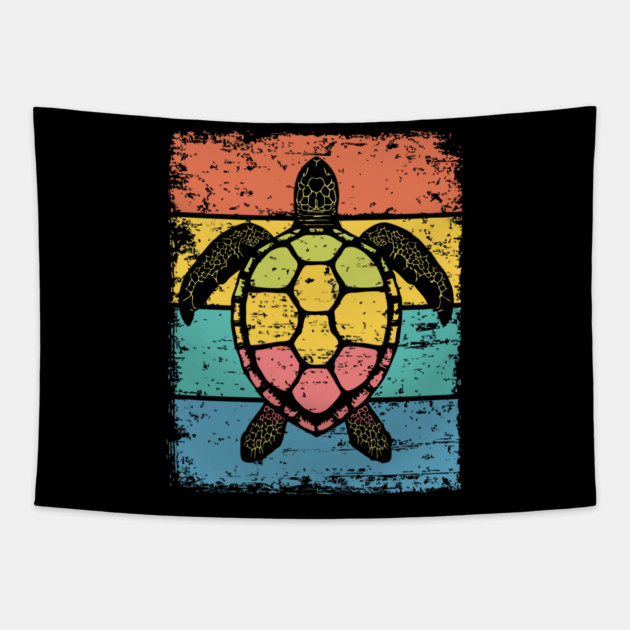 Sea Turtle Pop Art | Colorful Ocean Animal for Kids Tapestry by TuncGK