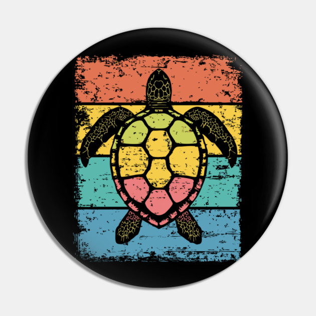 Sea Turtle Pop Art | Colorful Ocean Animal for Kids Pin by TuncGK