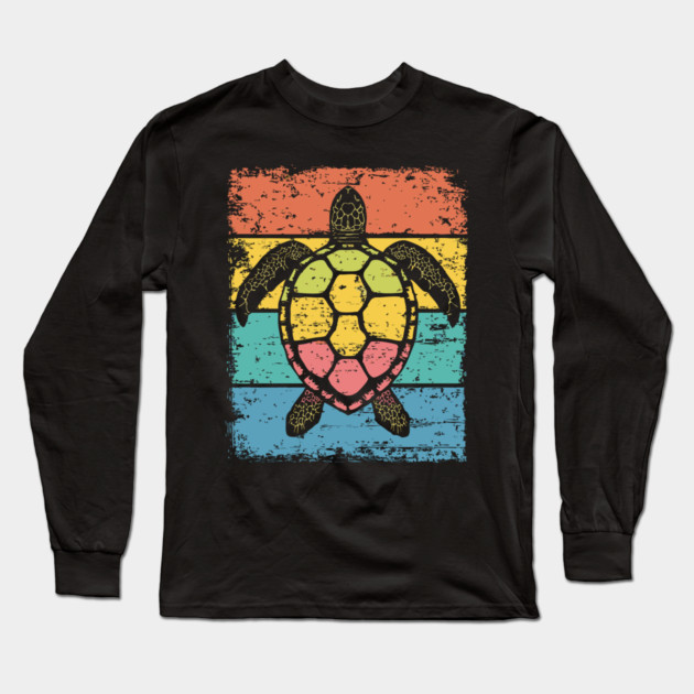 Sea Turtle Pop Art | Colorful Ocean Animal for Kids Long Sleeve T-Shirt by TuncGK