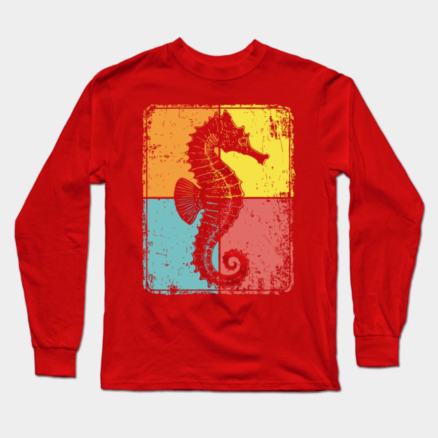Cute Seahorse Pop Art | Magical Sea Creature Long Sleeve T-Shirt by TuncGK