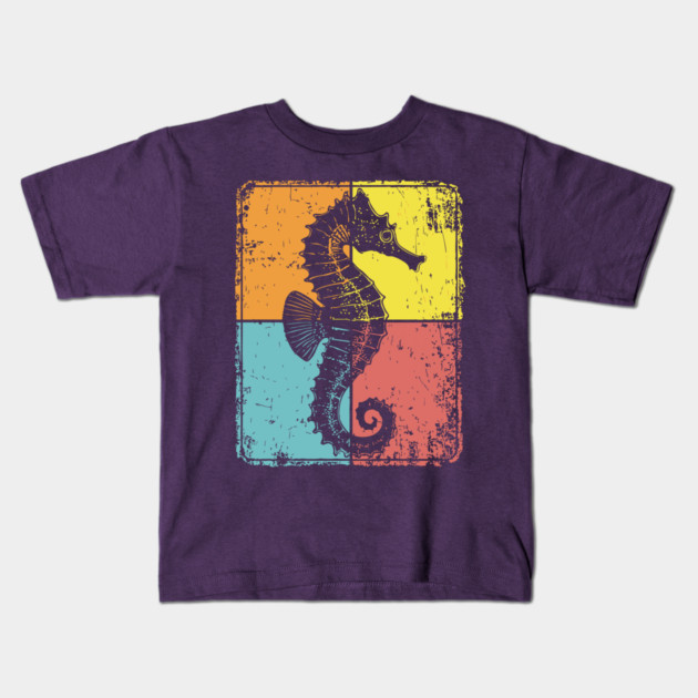 Cute Seahorse Pop Art | Magical Sea Creature Kids T-Shirt by TuncGK