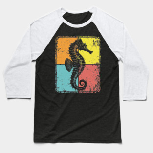 Cute Seahorse Pop Art | Magical Sea Creature Baseball T-Shirt