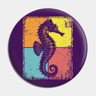 Cute Seahorse Pop Art | Magical Sea Creature Pin