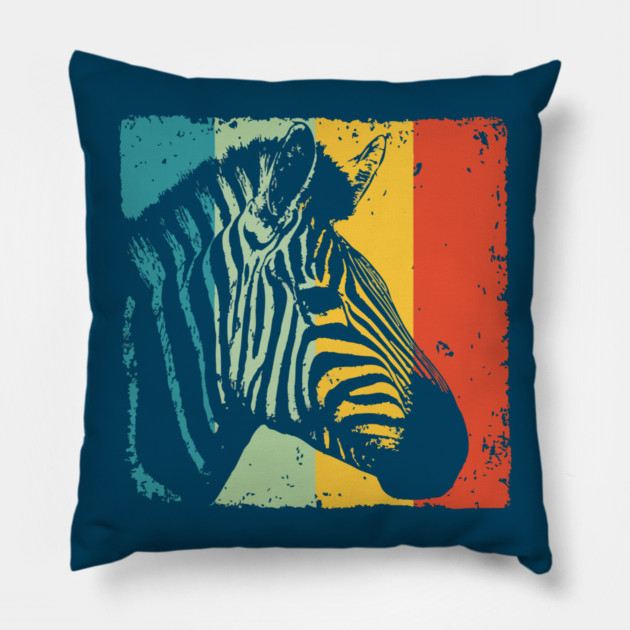 Colorful Zebra Pop Art | Safari Animal Print for Kids Pillow by TuncGK