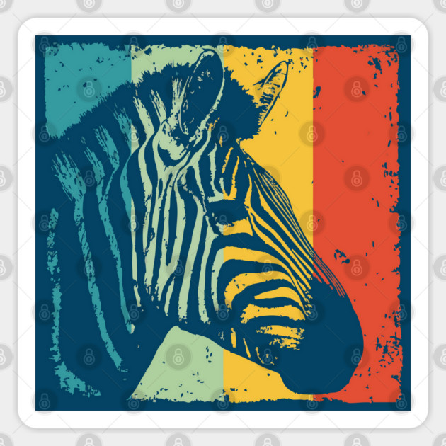 Colorful Zebra Pop Art | Safari Animal Print for Kids Sticker by TuncGK