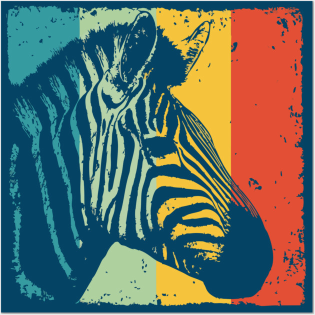 Colorful Zebra Pop Art | Safari Animal Print for Kids Wall Art by TuncGK