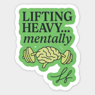 Lifting Heavy Mentally Brain Dumbbell Art Sticker