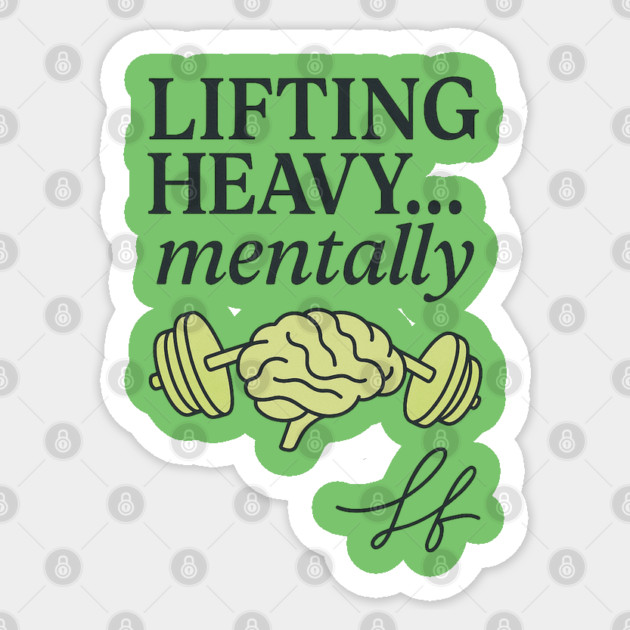 Lifting Heavy Mentally Brain Dumbbell Art Sticker by Anne Lee