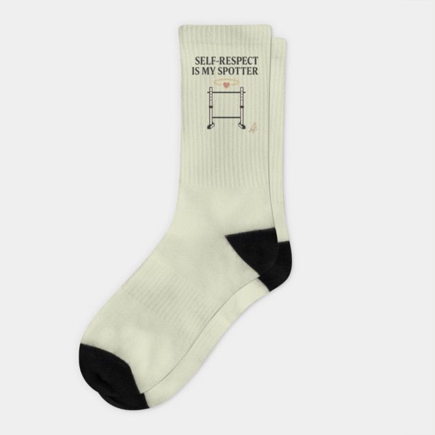 Self Respect Is My Spotter Gym Quote Art Socks by Anne Lee