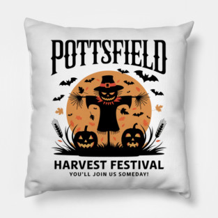 POTTSFIELD HARVEST FESTIVAL - SCARECROW AND PUMPKINS SILHOUETTE Pillow