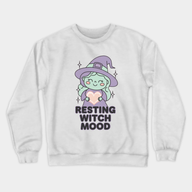 Resting Witch Mood Crewneck Sweatshirt by Fauzi's Store