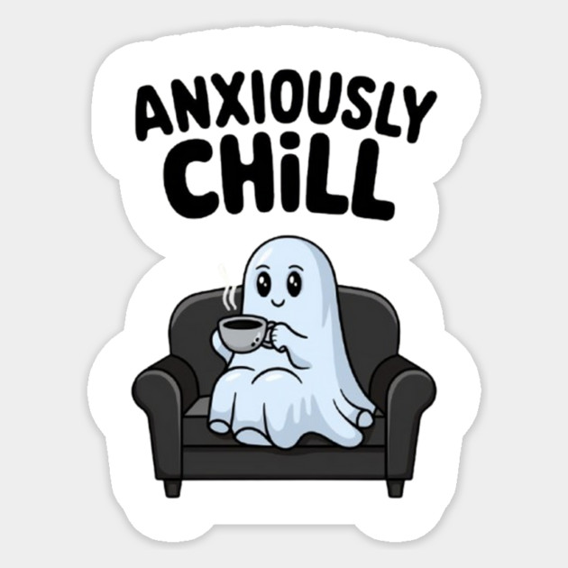 Anxiously Chill Sticker by Fauzi's Store