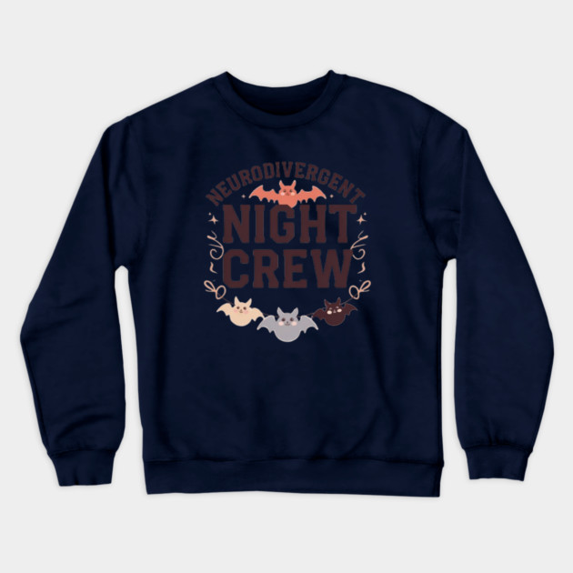 Neurodivergent Night Crew Crewneck Sweatshirt by Fauzi's Store