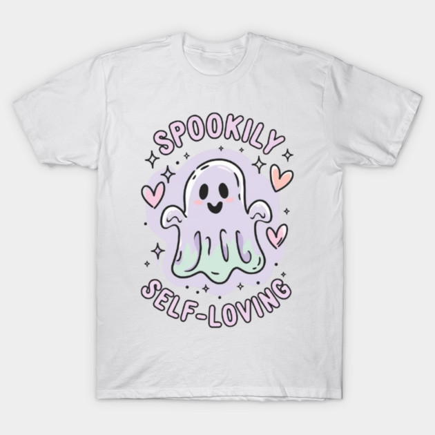 Spookily Self-Loving – Pastel Ghost Self Care Halloween T-Shirt by Fauzi's Store
