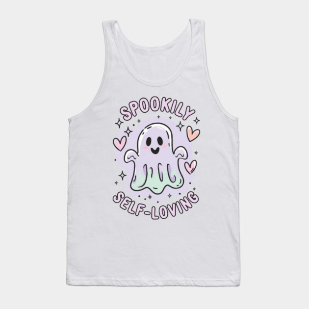 Spookily Self-Loving – Pastel Ghost Self Care Halloween Tank Top by Fauzi's Store