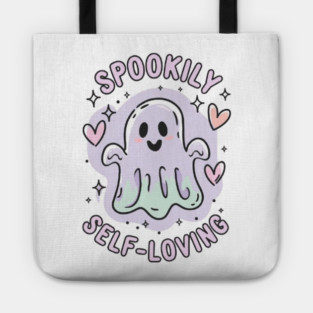 Spookily Self-Loving – Pastel Ghost Self Care Halloween Tote