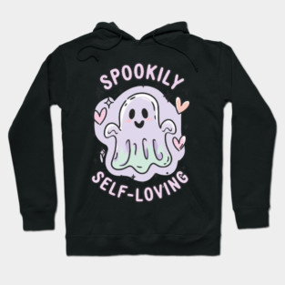 Spookily Self-Loving – Pastel Ghost Self Care Halloween Hoodie