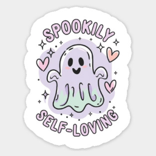 Spookily Self-Loving – Pastel Ghost Self Care Halloween Sticker