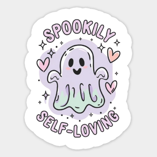 Spookily Self-Loving – Pastel Ghost Self Care Halloween Magnet by Fauzi's Store
