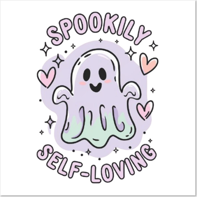 Spookily Self-Loving – Pastel Ghost Self Care Halloween Wall Art by Fauzi's Store