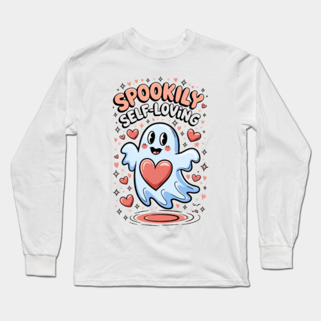 Spookily Self-Loving – Heartwarming Ghost Self Love Halloween Long Sleeve T-Shirt by Fauzi's Store