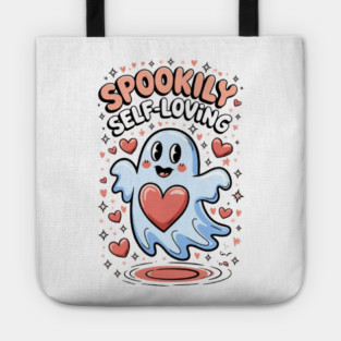 Spookily Self-Loving – Heartwarming Ghost Self Love Halloween Tote