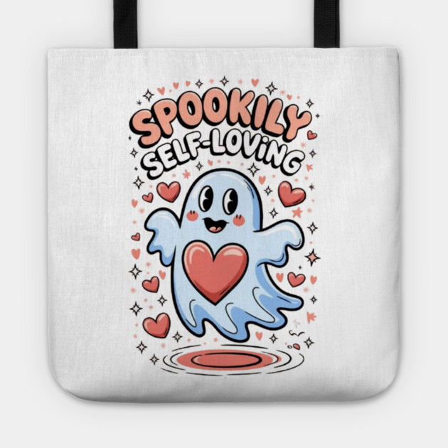 Spookily Self-Loving – Heartwarming Ghost Self Love Halloween Tote by Fauzi's Store
