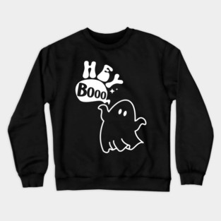 Hey Booo Cute Halloween Ghost Crewneck Sweatshirt