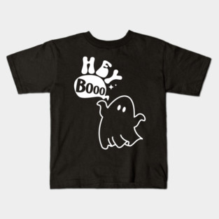Hey Booo Cute Halloween Ghost Kids T-Shirt