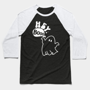 Hey Booo Cute Halloween Ghost Baseball T-Shirt