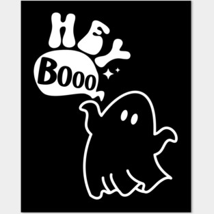 Hey Booo Cute Halloween Ghost Posters and Art