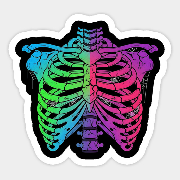 Rainbow Skeleton Ribcage Design Magnet by Designed By Marty